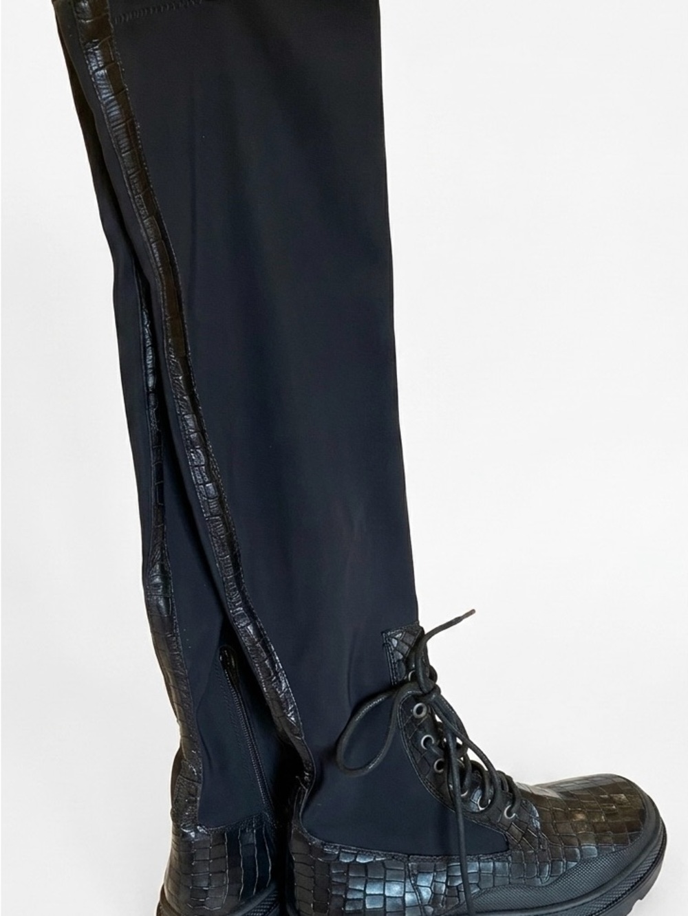NWOT Free People Shortditch Women's Black Tall Over the Knee Leather Boot. - Picture 8 of 8